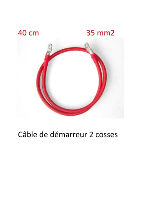 Câble de démarreur souple 2 cosses 35mm2 40 cm