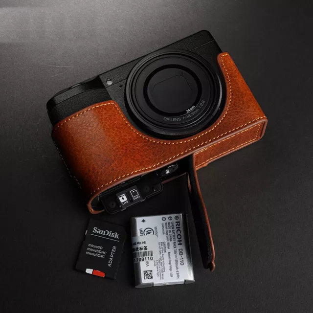 Handmade Genuine Leather Half Camera Case Cover For Ricoh GR3 Ricoh GRiii GR3X