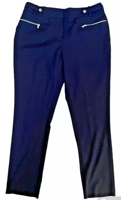 Calvin Klein Womens mid-rise straight leg blue dress pants, 30" inseam, size 12