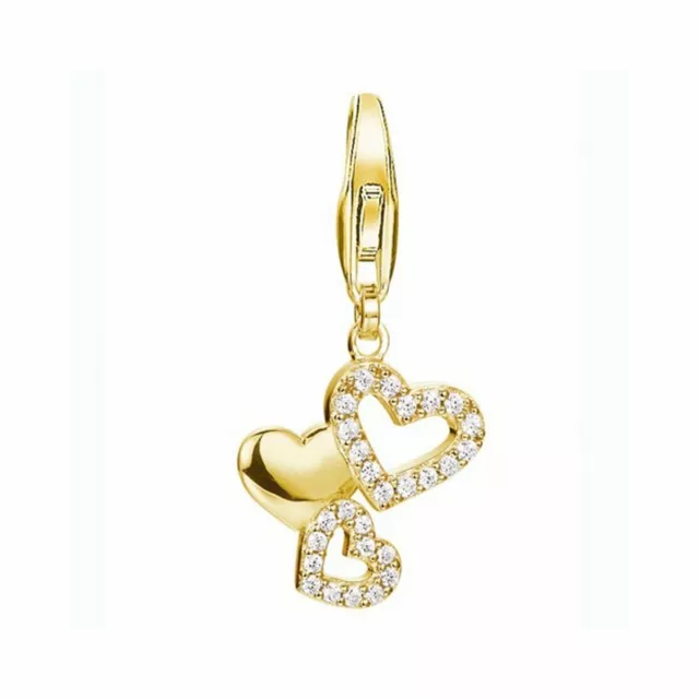 Esprit Pendant Charms Silver Gold Zirconia Heart Pile ESCH91337B000