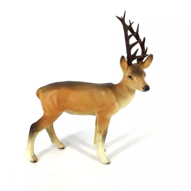 Vtg Lefton stag DEER BUCK Ceramic Porcelain FIGURINE Tall Antlers H4217 JAPAN