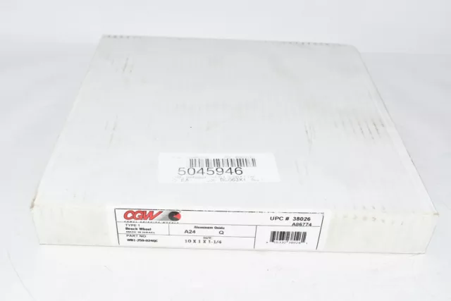 New Cgw Wb1-259-024Qc Aluminium Oxide 1-1/4In 10In 24Grit 1In Grinding Wheel