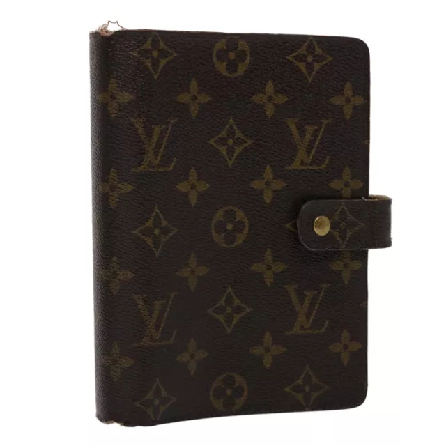 LOUIS VUITTON Monogram Agenda MM Day Planner Cover R20105 LV Auth 46373