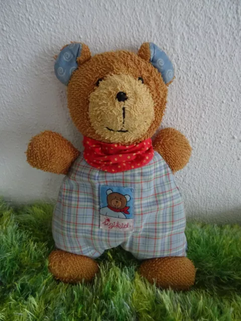 🐝  Sigikid Bär Teddy Vintage 22 cm Frottee Kariert Stofftier Kuscheltier 🐝
