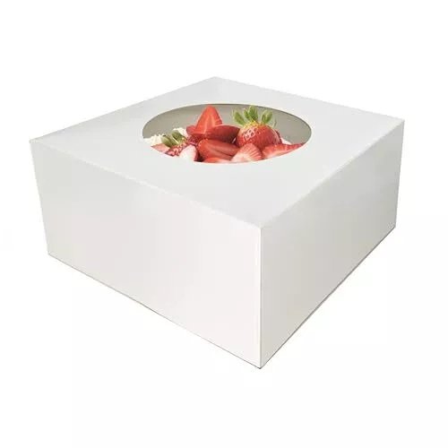 Cake Boxes with Window15pcs 10 x 10 x 5 Inches White 10 Inchï¼ˆ15 Packï¼‰