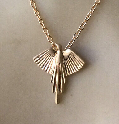 Phoenix Bird Necklace Delicate Vintage 80's Art Deco Pendant Vintage Jewelry