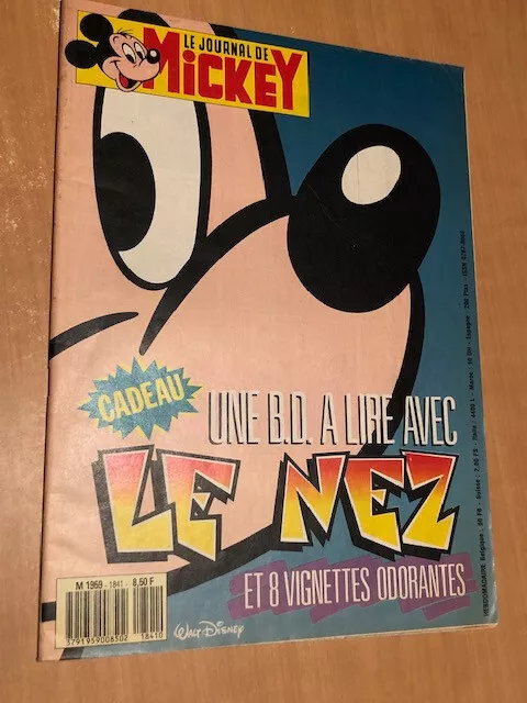 Le Journal de Mickey n° 1841 (06/10/1987) avec les 8 vignettes odorantes - BE