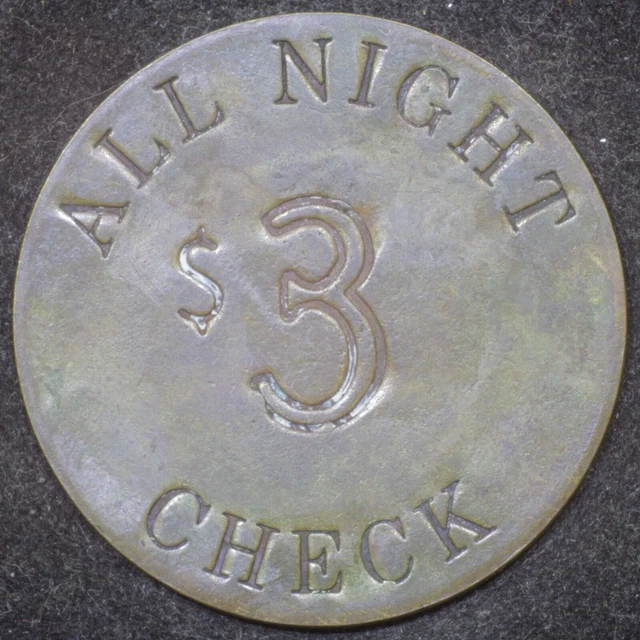 **BROTHEL TOKEN** -  Uncle Sam Hotel Yuma Arizona Territory All Night Check $3