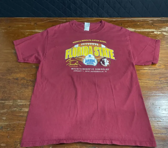 Florida State 2010 Konica Minolta Gator Bowl Red T-Shirt Size Large