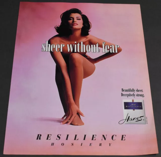 HANES RESILIENCE HOSIERY 1990s Print Advertisement Ad 1995 Sheer