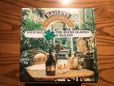 Vintage Baileys On The Rocks Gold Lettering Stemware Bar Glasses - Set Of 4