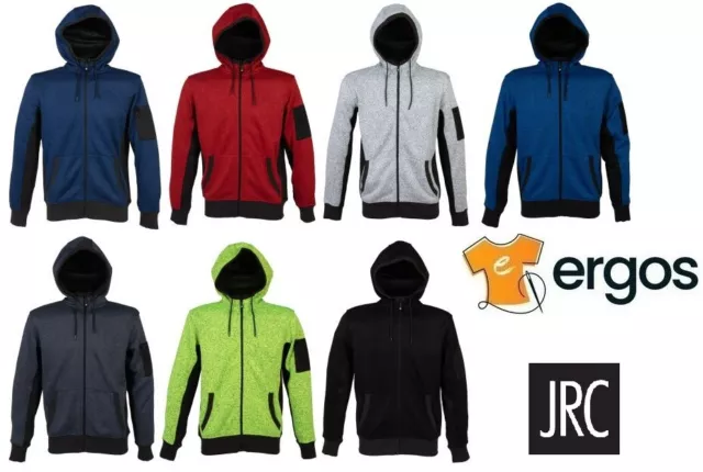 JRC KNITTED FLEECE New Quebec Man Felpa da Uomo a Zip Intera Maglione Cappuccio