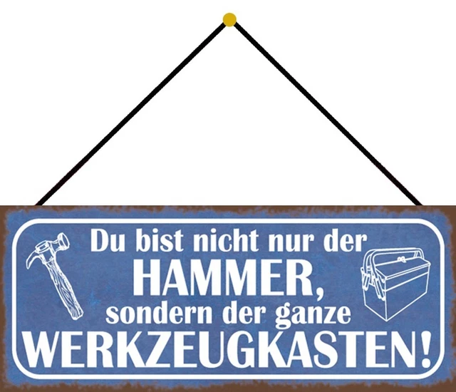 No Sólo Hammer Caja Herramientas Signo De Con Cuerda Cartel de Lata 10 X 27CM
