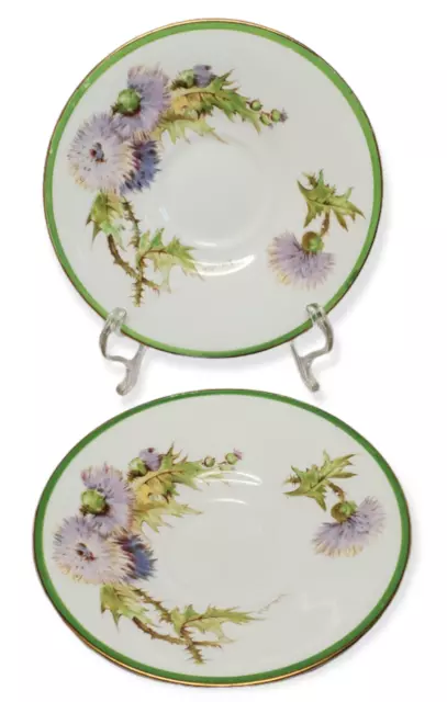 Royal Doulton - Glamis Thistle Pair of Saucers #H4601 Bone China England - As Is