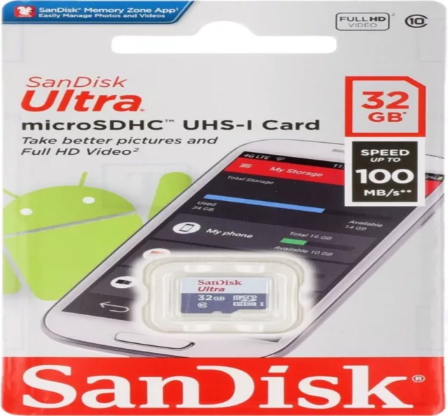 Scheda di memoria e adattatore SanDisk Ultra Micro SDHC SDXC 32 GB 64 GB 128 GB classe 10 2