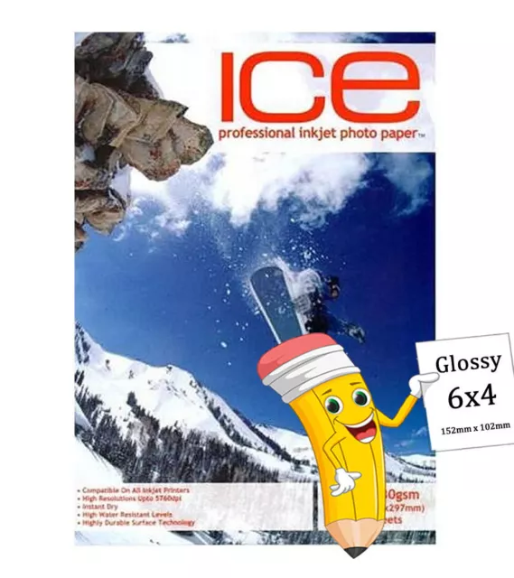 ICE Professional Gloss Inkjet Photo Paper, 210gsm 6x4, 50 Sheets Multibuy Option