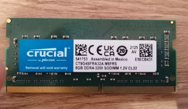 Mémoire CRUCIAL 8Go DDR4 SODIMM PC3200