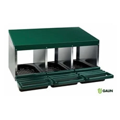Guan Poultry Indoor Laying Nest, 3 Compartments, Plastic Floor