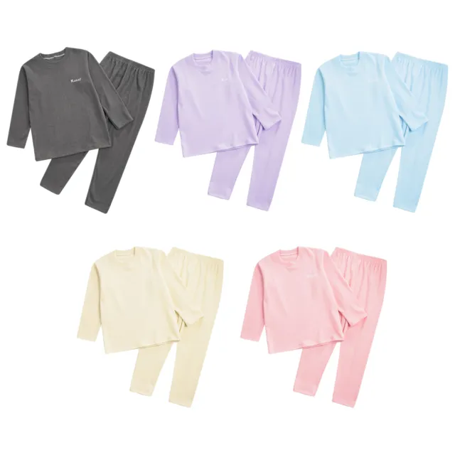 Kids Boys Girls Sleepwear Long Sleeve Top Warm Tees Thermal Suit T-shirt Set
