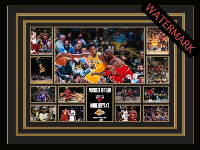 Kobe Bryant & Michael Jordan Limited Edition Dual Signed & Framed Memorabilia