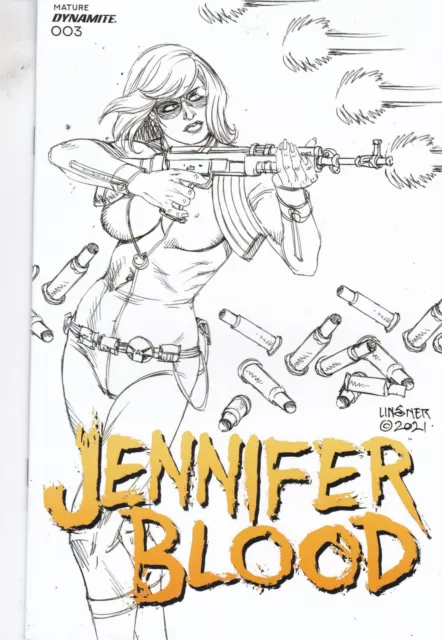 Dynamite Entertainment Jennifer Blood Vol. 2 #3 December 2021 Lisner B&W Variant