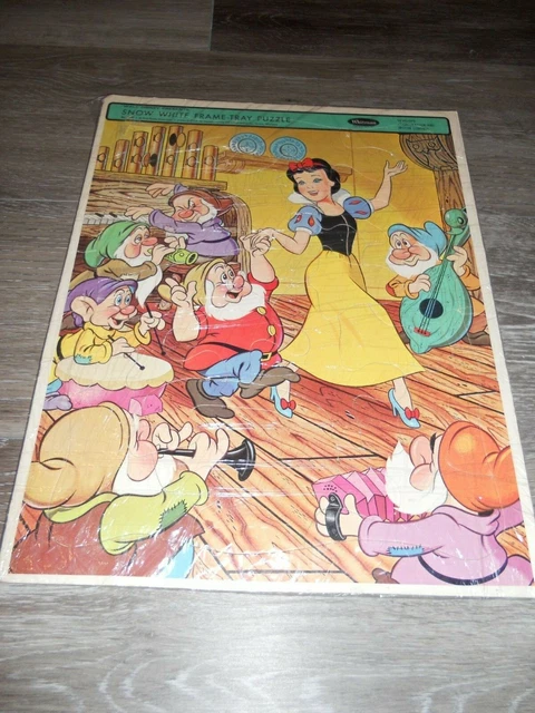 1960’S WALT DISNEY Snow White Seven Dwarfs Frame Tray Puzzle By Whitman ...
