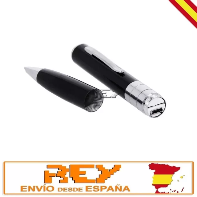 Grabadora de Audio Oculta en Bolígrafo Espía Negro-Plata Entrega 24/48h v696