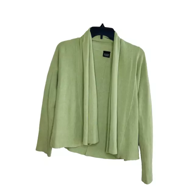 Eileen Fisher Womens Silk Cotton Open Front Cardigan Sweater Size S Petite Knit