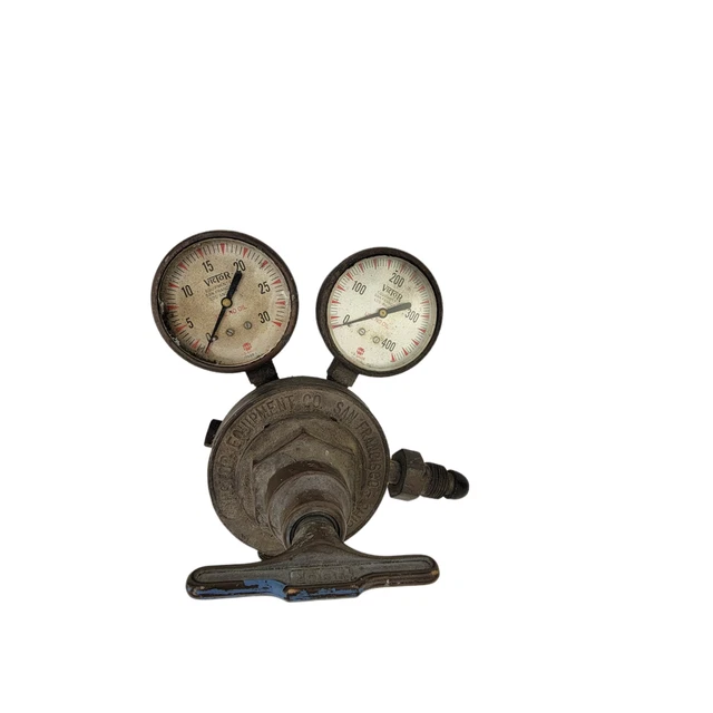 Vintage Victor Equipment San Francisco Chicago Brass Gas Gauge Regulator