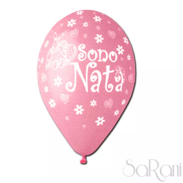 Palloncini Festa Sono Nata 20pz Palloni Rosa Bimba Party Decorazioni 30cm SARANI