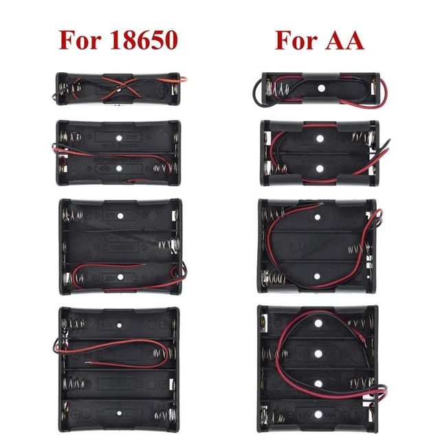 Slot Batteries Box Clip Standard Size 18650 Battery Holder AA Battery Case