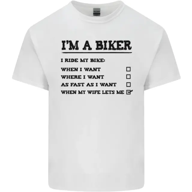 Motorcycle Im a Biker When My Wife Funny Mens Cotton T-Shirt Tee Top