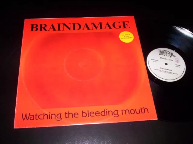 Braindamage - Watching The Bleeding Mouth 12" EP Dracma Records - DLPX 003