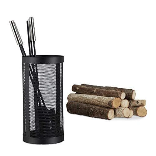 Relaxdays Ensemble serviteur de cheminée 4 pièces accessoire pelle balai tisonni