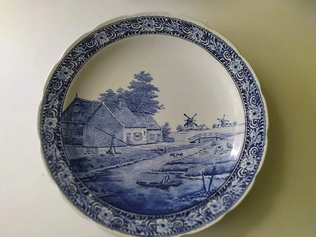 Superbe plat ancien en faïence DELFTS Boch Belgium - A. Sonneville