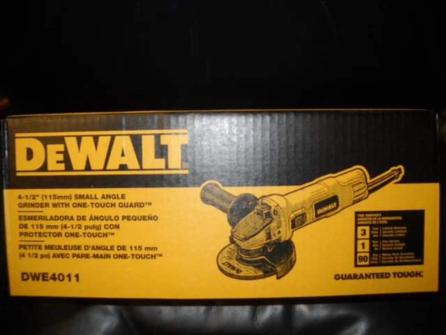 DeWalt DWE4011 7 Amp 4-1/2 " Small Angle Grinder With One Touch Guard NEW