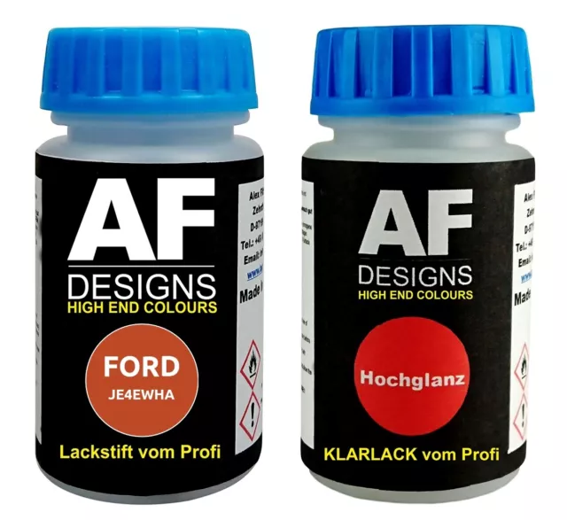 Lackstift für FORD JE4EWHA Orange Glow Metallic + Klarlack je50ml Autolack Set