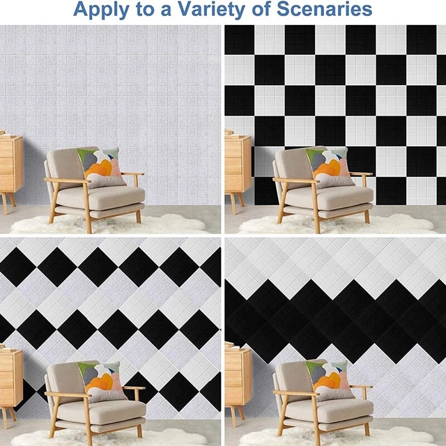 12Pcs Self-Adhesive Acoustic Panels Decor Tiles,Sound Panels 9 Mesh Pin Boa Z6U3 3