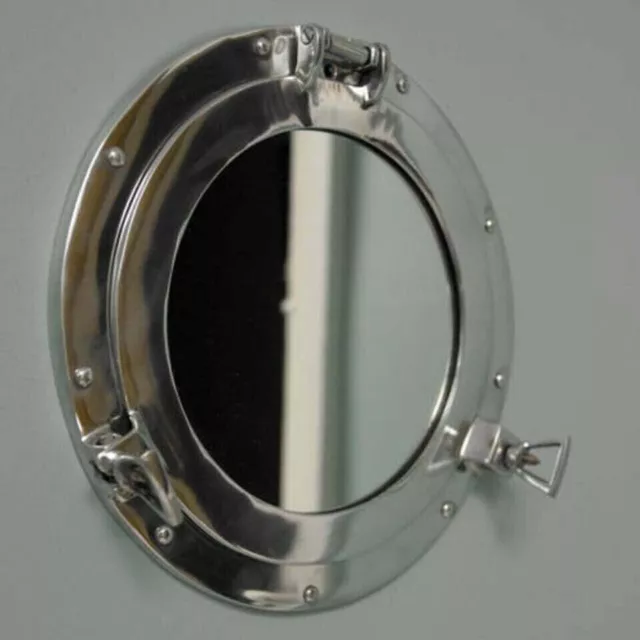 17''Aluminum Porthole Mirror With Shiny Finish Nautical Ship Wall Home Décor new