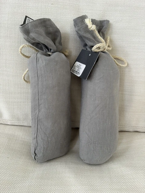 NEW Pair  Restoration Hardware Stonewashed Belgian Linen Euro Shams Fog