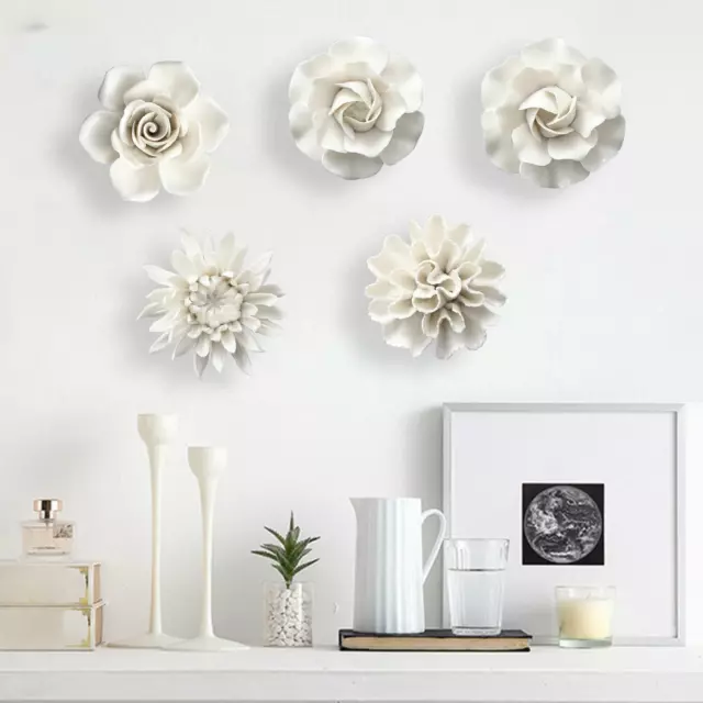 DECORAZIONE DA PARETE con fiori in ceramica Decorazione da parete con fiori  3D EUR 21,55 - PicClick IT