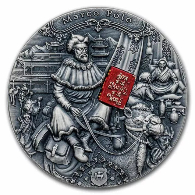 2022 Niue 2 oz Silver Antique Famous Explorers: Marco Polo - SKU#272498