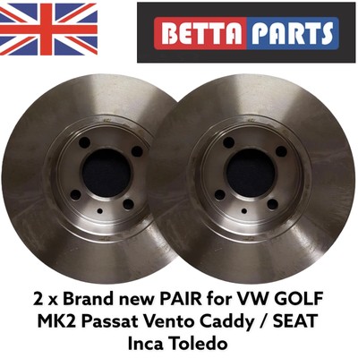 2x DISCHI FRENO COPPIA Ventilato Si Adatta VW CARAVELLE Mk4 2.0 ANTERIORE 90 a 95 AAC 280mm 