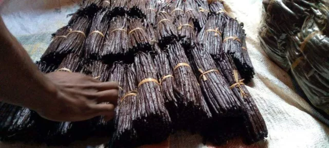 La Vanille Bourbon De Madagascar ,Gourmet Noir 15cm à 21cm,très Parfumée, En Kg