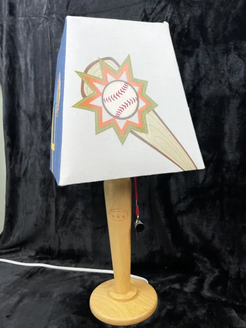 CIRCO Target Wooden Baseball Bat W/whistle Table Lamp w/Shade (pre-owned) Cute!