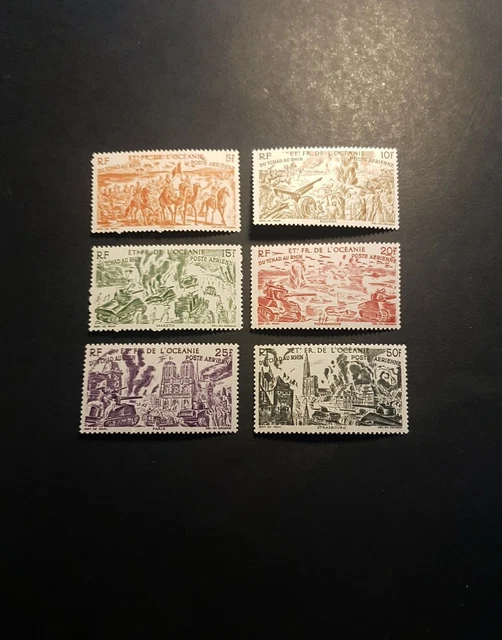 Timbre France Colonie Océanie Poste Aérienne Pa N°20/25 Neuf * Mh 1946