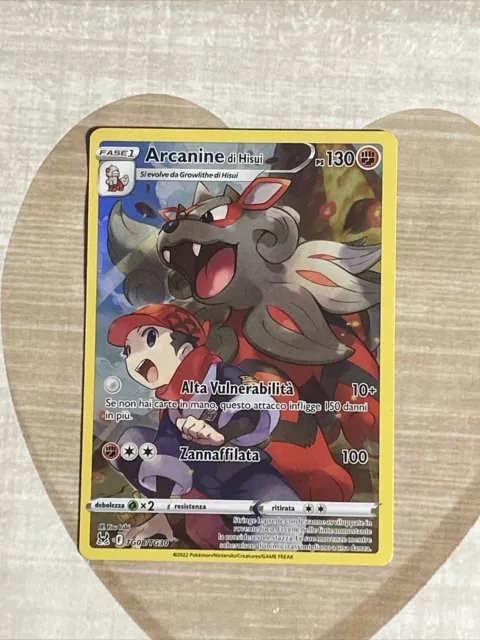 Carte Pokemon Arcanine di Hisui TG08/TG30 Origine Perduta Full Art Near Mint