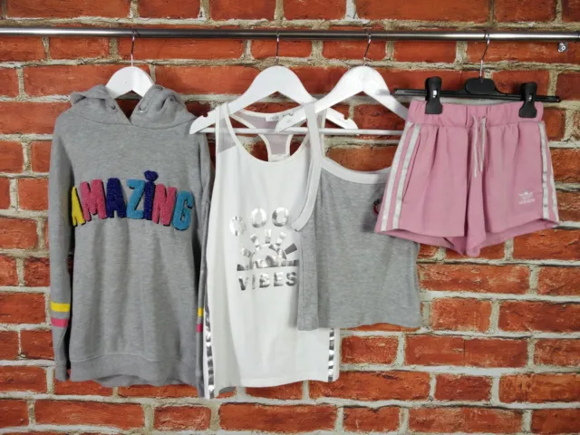 Girls Bundle Age 7-8 Years Next M&S Adidas Shorts Vest Top Jumper Hoodie 128Cm