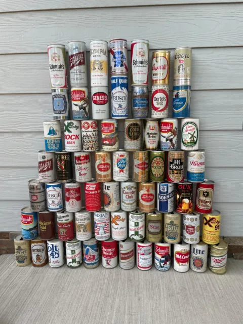 Lot of 64 EMPTY Vintage Beer Cans