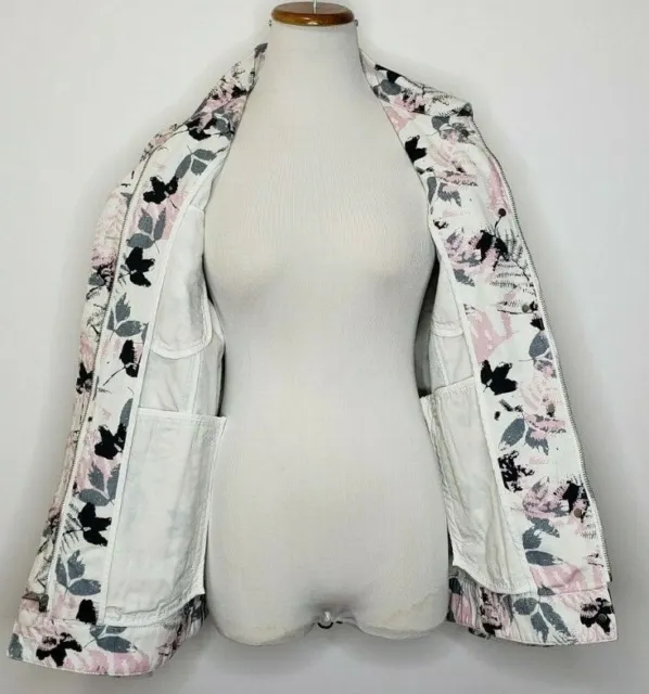 Levi's Womens Denim Floral Print Pink Trucker Jacket Oversize Jacket Size S 3